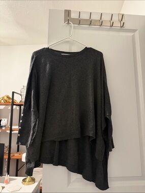 Jennifer Lopez Charcoal Gray Knit Top